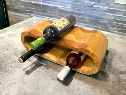 Acacia wood wine rack - 6 bottles - 46x19x15cm - Robust - Ready for immediate use