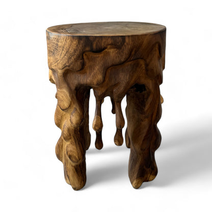 Samanholz round stool wood (45x235x35) natural side table furniture flower stool solid