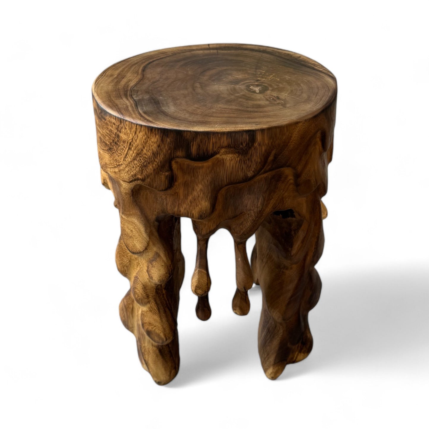 Samanholz round stool wood (45x235x35) natural side table furniture flower stool solid