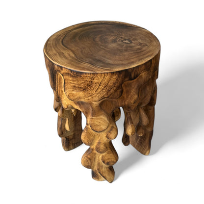 Samanholz round stool wood (45x235x35) natural side table furniture flower stool solid