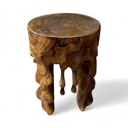 Samanholz round stool wood (45x235x35) natural side table furniture flower stool solid