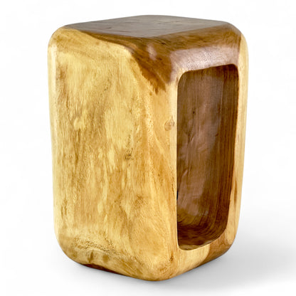 Holzhocker - Beistelltisch Couchtisch - Handgefertigter Hocker aus massivem Suarholz- 50x30x40 cm