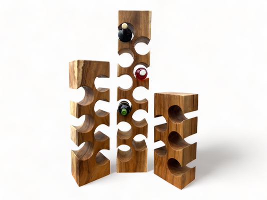 Wine rack solid wood: handmade, elegant and high-quality wine holder (50/70/100x27x18)