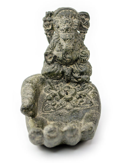 Ganesha Stone Hand Sculpture Figure Incense Stick Holder Elephant Approx. 15cm Decoration