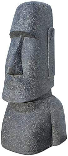 Moai sculpture approx. 120 cm Rapa Nui statue made of lava sand stone Easter Island figure garden decoration head gray