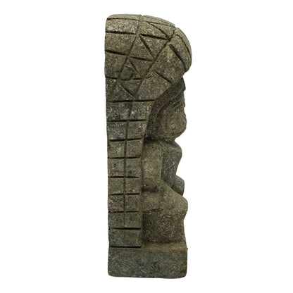 Tiki „Ku“ Figur - Garten Innenbereich Deko - Hawaii Gott des Krieges Statue - Kalkstein - 30x12,5x9 cm