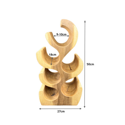 Weinregal Massiv - Küchen Wohnzimmer Deko Weinhalter - Handgefertigt Edel Hochwertig - Tannenform aus Suarholz - 50/70/100x27x18 cm