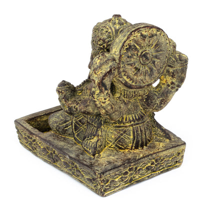 Ganesha Stone Figure Incense Stick Holder 25cm Sculpture Decorative Statue Meditation