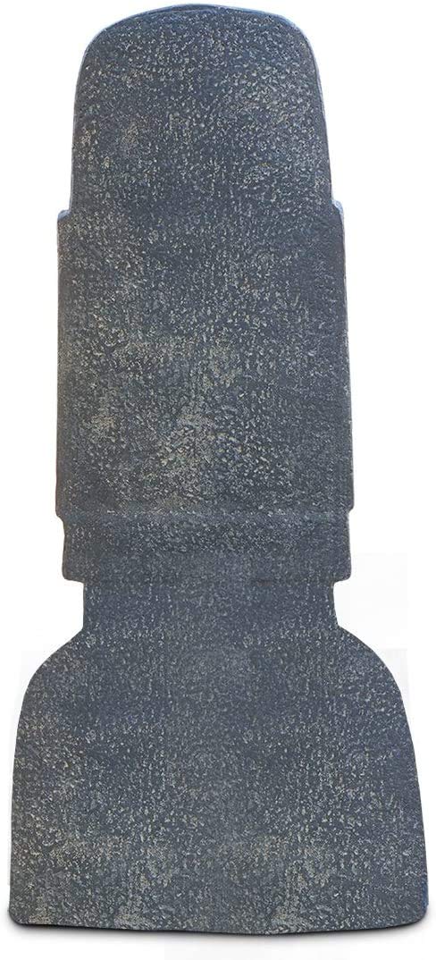 Moai Kopf Statue - Garten Deko Skulptur - Wetterfest - Rapa-Nui Osterinsel-Figur aus Lavasand Grau - 200x91x85 cm