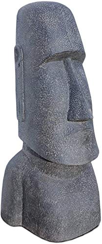 Moai Kopf Statue - Garten Deko Skulptur - Wetterfest - Rapa-Nui Osterinsel-Figur aus Lavasand Grau - 200x91x85 cm