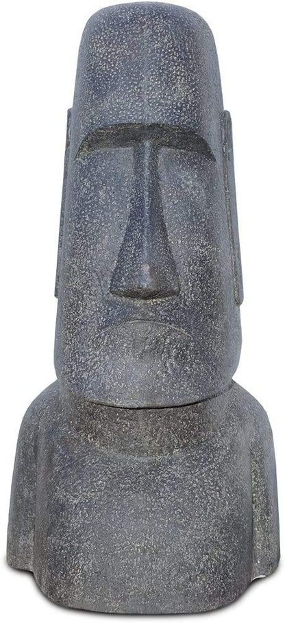 Moai Kopf Statue - Garten Deko Skulptur - Wetterfest - Rapa-Nui Osterinsel-Figur aus Lavasand Grau - 200x91x85 cm